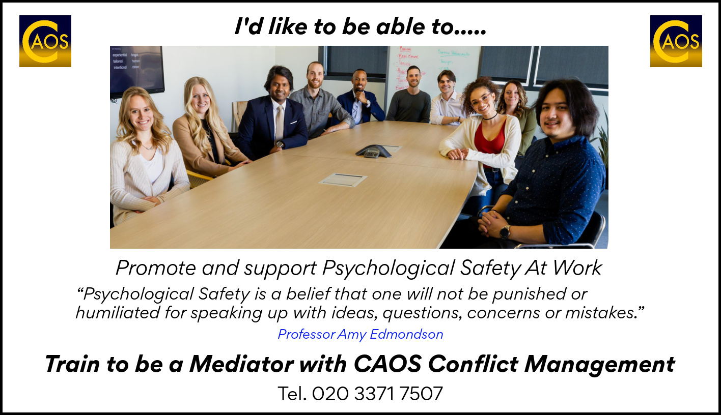 Mediation skills training for psychological safety at work. CAOS Conflict Management
