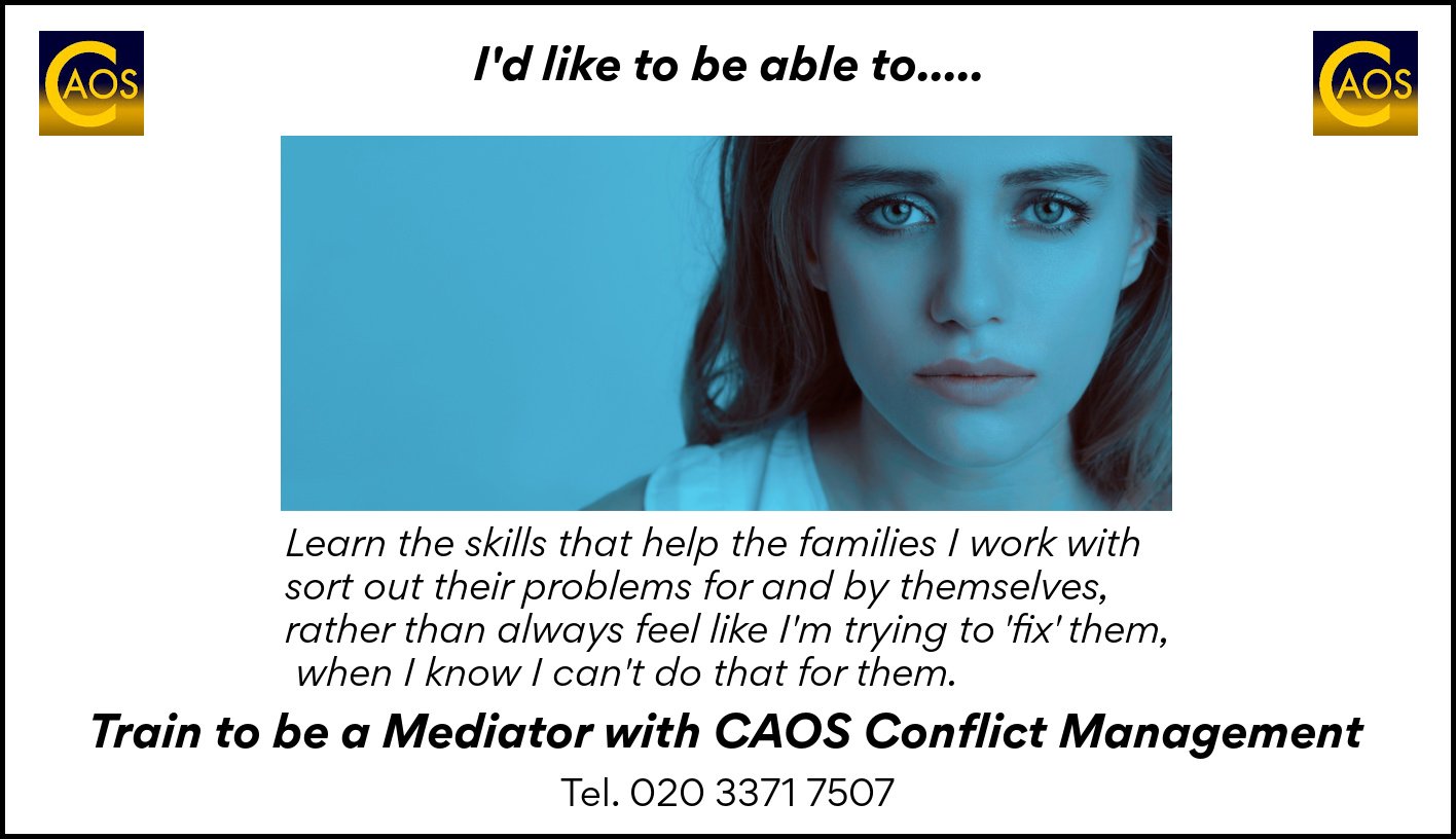 Mediation skills training to help families create their own answers in family conflict situations.